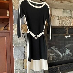 Ralph Lauren Black and White Long Sleeve Dress